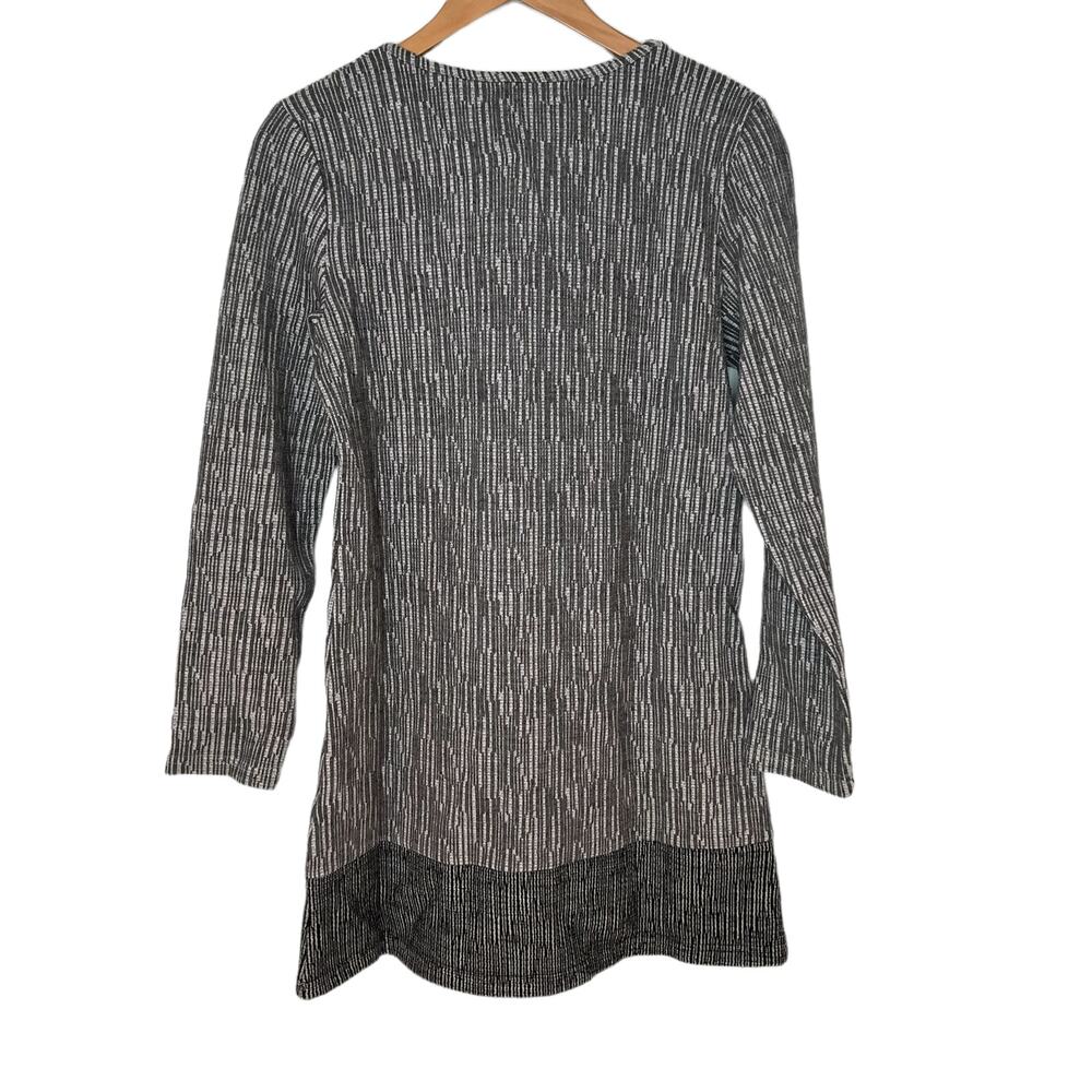 NEW Papillon Textured Liner Print Sweater Dress Grey Size Large - Picture 3 of 16